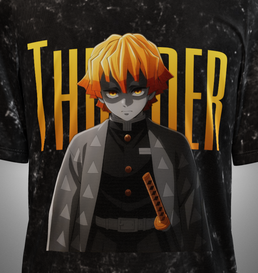 Zenitsu Acid Washed Oversized T-Shirt