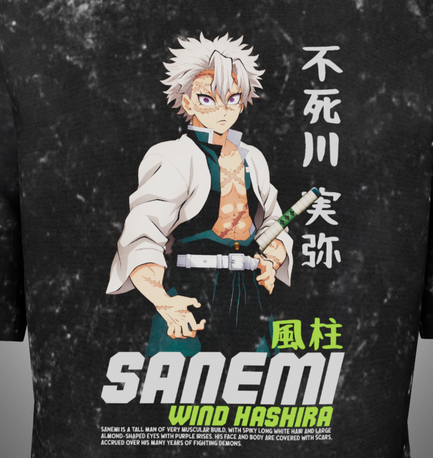 Wind Hashira Acid Washed T-Shirt