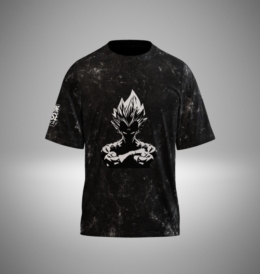 Vegeta Acid Washed Oversized T-Shirt