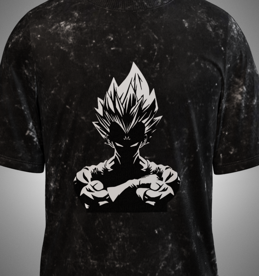 Vegeta Acid Washed Oversized T-Shirt