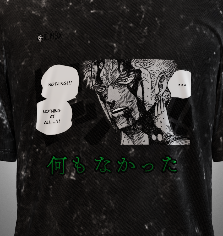 Zoro Nothing happened Acid Washed T-Shirt