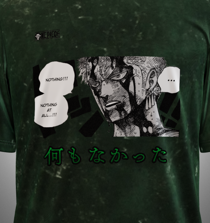 Zoro Nothing happened Acid Washed T-Shirt