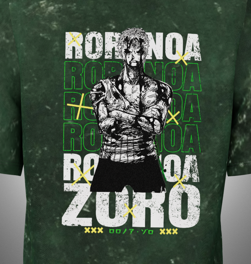 Zoro Nothing happened Acid Washed T-Shirt