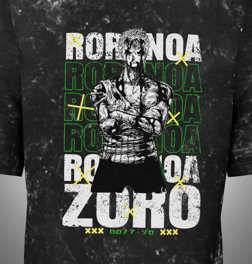 Zoro Nothing happened Acid Washed T-Shirt