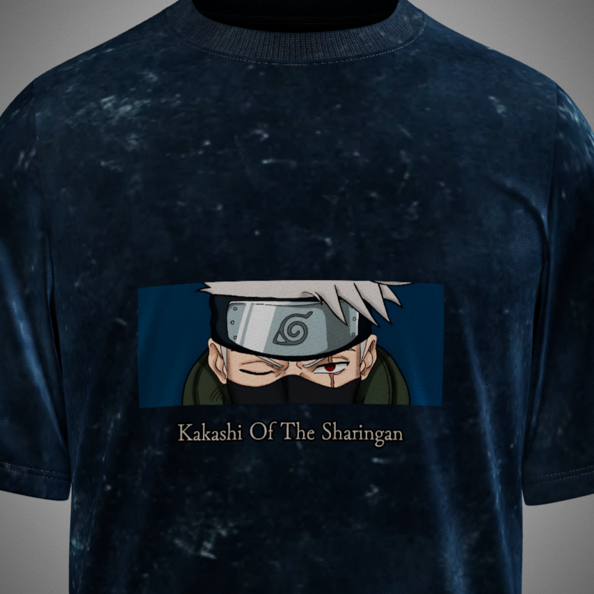 Kakashi Acid Washed Oversized T-Shirt