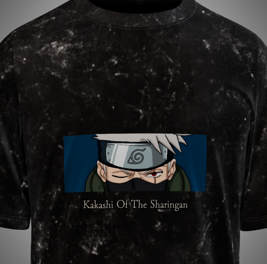 Kakashi Acid Washed Oversized T-Shirt
