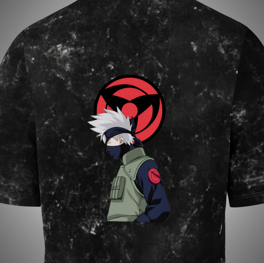Kakashi Acid Washed Oversized T-Shirt