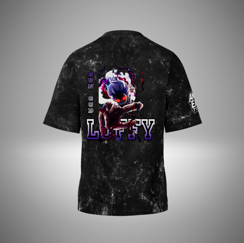 Luffy Gear 5 Acid Washed Oversized T-Shirt
